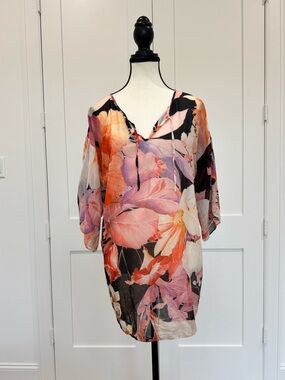 ✨ Roberto Cavalli Floral Cover-Up Tunic Swim Resort Medium ✨